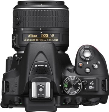 Nikon D5300 SLR-Digitalkamera (24,2 Megapixel, 8,1 cm (3,2 Zoll) LCD-Display, Full HD, HDMI, WiFi, GPS, AF-System mit 39 Messfeldern) Kit inkl. AF-S DX 18-55 VR II Objektiv schwarz - 5