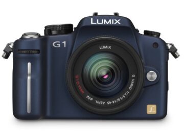 Panasonic Lumix DMC-G1K SLR-Digitalkamera (12 Megapixel, LiveView) blau inkl. Vario 14-45 mm F3,5-5,6 - 6