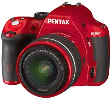 Pentax K 50 SLR-Digitalkamera (16 Megapixel, APS-C CMOS Sensor, 1080p, Full HD, 7,6 cm (3 Zoll) Display, Bildstabilisator) rot inkl. Objektiven DA L 18-55 mm WR & DA L 50-200 mm WR - 3