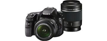 Sony SLT-A58Y SLR-Digitalkamera (20,1 Megapixel, 6,7 cm (2,7 Zoll) LCD-Display, APS HD CMOS-Sensor, HDMI, USB 2.0)  inkl. SAL 18-55mm & SAL 55-200mm Objektiv schwarz - 1